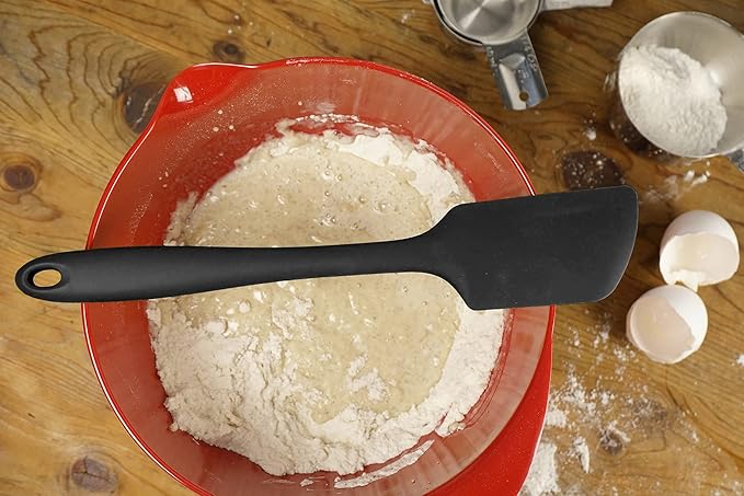 RSVP International (ESP-WH) Ela's Favorite Silicone Spatula, Black, 11"  BPA-Free Silicone  Scrape Batters, Flip Eggs, Ice Cakes,  More  Dishwasher Safe  Heat Resistant  Cooking, Baking  More