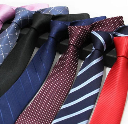 Men's 7Cm Striped Dot Necktie Formal Wedding Business Ties Textured Wool for Men