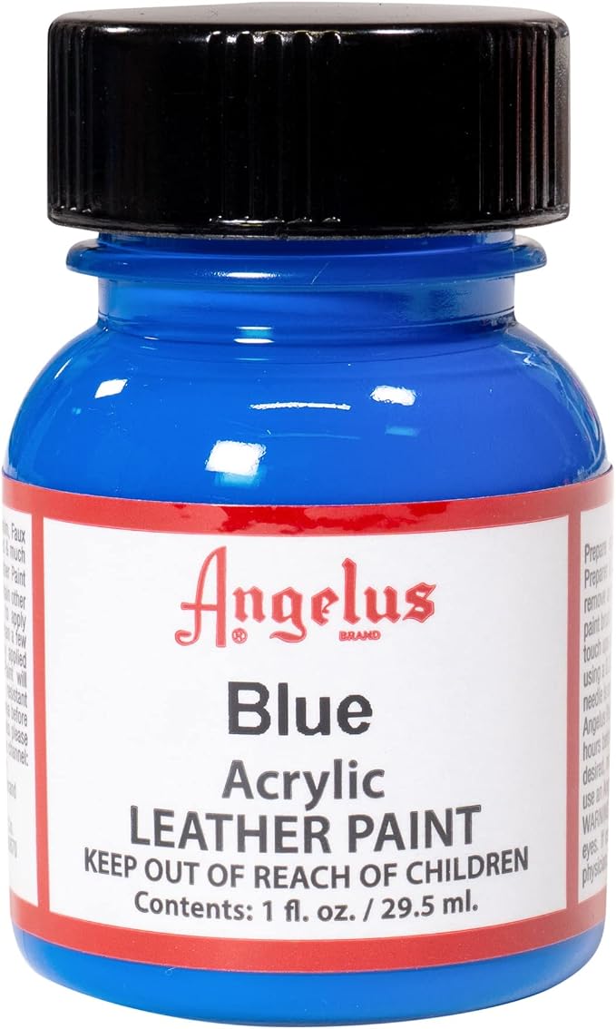Angelus Acrylic Leather Paint for Shoes, Sneakers, Leather, Canvas, Furniture, and More - 1 fl oz, Blue