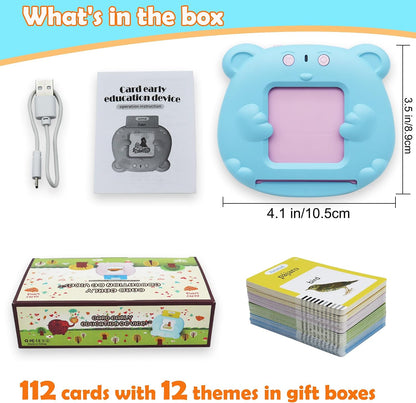 Spanish and English Pocket Speech Therapy Toys with 224 Sight Words, Bilingual Flashcards for Preschool Learning, Gifts for Toddlers (tiny 1/2" crack on device)