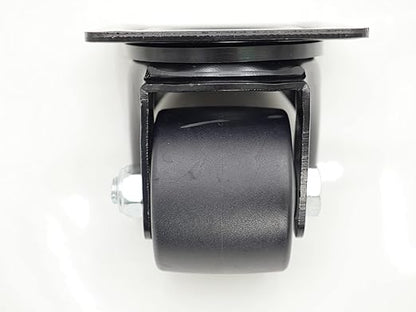 Casoter Single 2.5" Black Extra Heavy Duty Swivel Caster,50mm Extra Width Hi-Temp Nylon Wheel Low Gravity Center Design Top Plate Mounted Caster,Smooth Sturdy 1100Lbs500kg Load Capacity