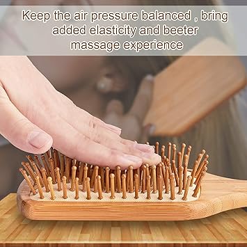 Bamboo Hair Brush and Combs for Long, Thick, Curly, Wavy, Dry or Damaged Hair - Reducing Breakage, Frizz and Tangles