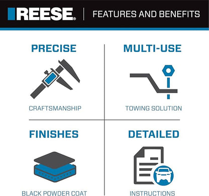 Reese 21536 Trailer Hitch Ball Mount Starter Kit, Fits 2 Inch Square Receiver, 2 Inch Drop, 6,000 lbs. Capacity, Includes 2 Inch Trailer Ball and Pin & Clip