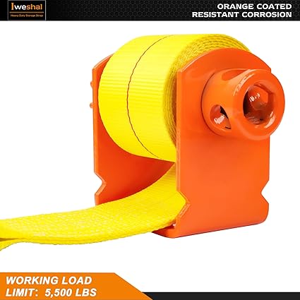 2 Pack Sliding Winch, Heavy Duty Sliding Winch for Flatbed Trailers, Trucks and Winches, Painted Durable Carbon-Steel Construction, Standard Sliding Tie Down Winch (Orange)