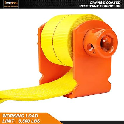 2 Pack Sliding Winch, Heavy Duty Sliding Winch for Flatbed Trailers, Trucks and Winches, Painted Durable Carbon-Steel Construction, Standard Sliding Tie Down Winch (Orange)