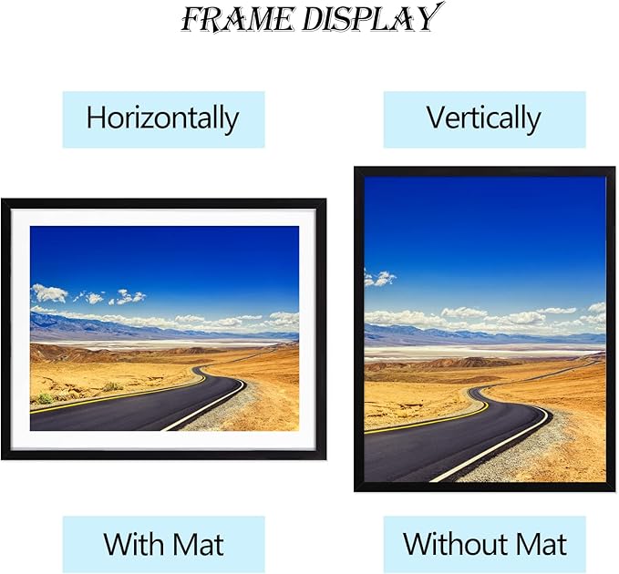 12x16 Picture Frame Wood Diamond Painting Frame 30x40cm Display 10x14 in / 25x35cm with Mat or 12 x 16 in / 30cm x 40cm Without Mat Diamond Art Frame Poster Photo Gallery Wall Frame - Set of 2 Black