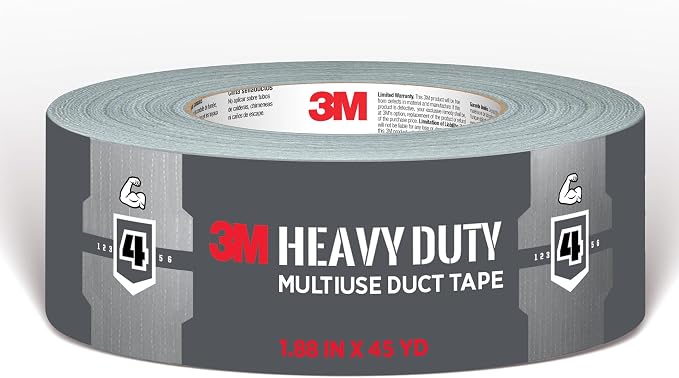 3M Heavy Duty Duct Tape, 1.88in x 45yd, 1 Roll, Multi-Surface, Temporary Solutions for Sealing, Holding, and Reinforcing, Tear by Hand Vertically and Horizontally, Staple for Every Toolbox (2145)