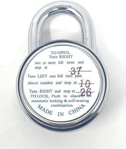 Standard Dial Combination Lock, 2 in. Wide with Different Combination Padlock 945C Candado Combinacion
