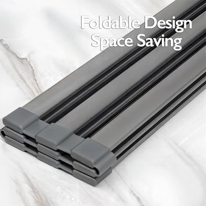 Large Rollable Dish Drying Rack,Over The Sink Drying Rack Sink Cover Kitchen Sink Accessories Kitchen Rolling up alluminum Drainer, Foldable,Rollable?Black 17.9''x13)