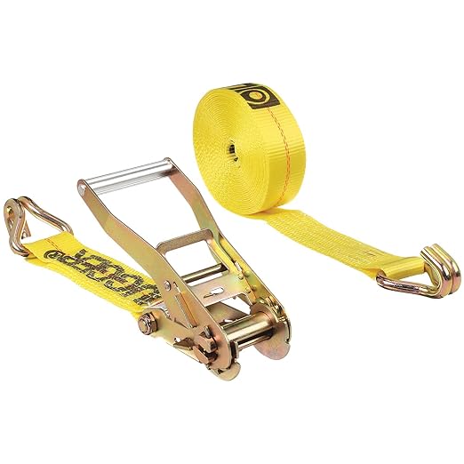 Lift-All 26422 Load Hugger Cargo Control Ratchet Assembly, U-Hook, 3300 lbs Working Load, 10000 lbs Ultimate Strength, 2" Wide Polyester, 27' Length