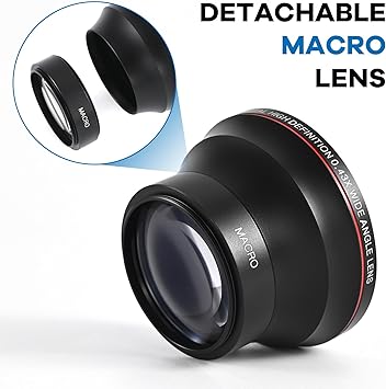 Lightdow 58MM 0.43x High-Definition Wide Angle  Macro Lens Attachment for Canon EOS Cameras - Enhance Your Photography Creativity (58mm)