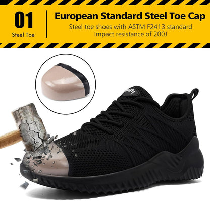 Tinefiy steel toe shoes provide superior protection, comfort, and safety for women in tough work environments.