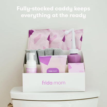 Frida Mom 11pc Postpartum Essentials Kit, Hospital Bag Basics for New Mom Disposable Underwear, Ice Maxi Pads, Perineal Healing Foam, 24 Pad Liners & Peri Bottle for New Moms