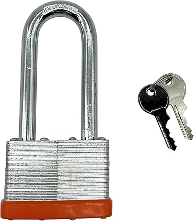 HERO 2.5" 65mm Heavy Duty Laminated Padlock Reinforced Hardened Steel Shackle for Trailers Machinery Lockers Garages Doors Gates Includes 2 Keys Unique Pattern for Every Lock Pack of 1