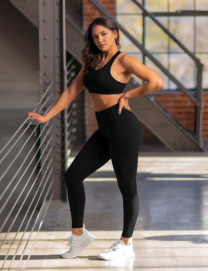 High Waisted Leggings for Women - No Front Seam Tummy Control Yoga Pants for Workout Running No See Through