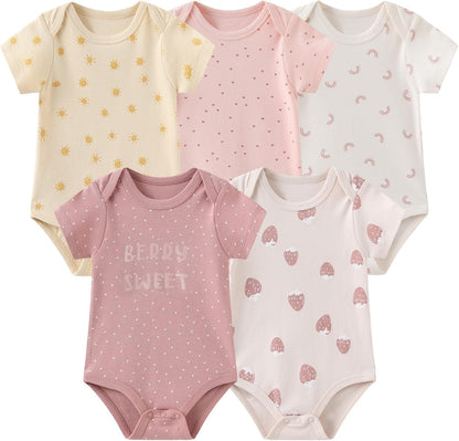 New Born Boy Girl Clothing classic & stylish,easy to mix & match,100%cotton fabric,everyday wear,easy diaper changes,perfect for new parents (5pcs) 6months