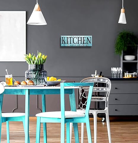 KZKU Canvas Wall Art Kitchen Decor Home Artwork Canvas Prints Rustic Farmhouse Kitchen Sign Kitchen Seasoned With Love Wall Decoration 1 Panel Size: 6x17 inches