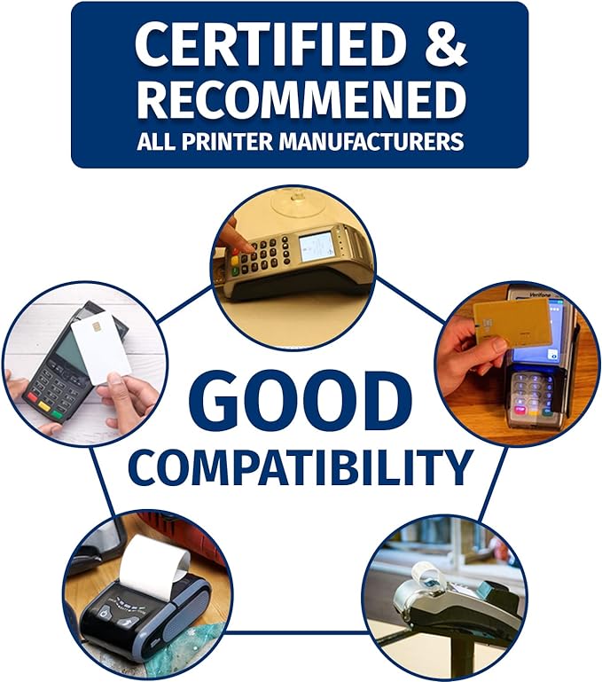 (10) Gorilla Supply 55gsm 3 18 x 230 Thermal Paper Receipt Roll Clover Station Solo Duo TM-T88 T20 T90 Bixolon SRP-350 370, 3.125 x 230 ft Cash Register Paper, BPA Free, 10 Rolls