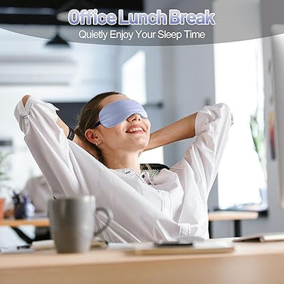 Sleep Mask, Silk Eye Mask for Sleeping with Adjustable Strap, Blindfold Eyeshade for Men/Women, Comfortable Soft Eye Cover Eyeshade for Night Sleep (Light Purple)