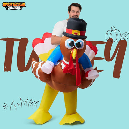 Spooktacular Creations Inflatable Riding Turkey Costume, Adult