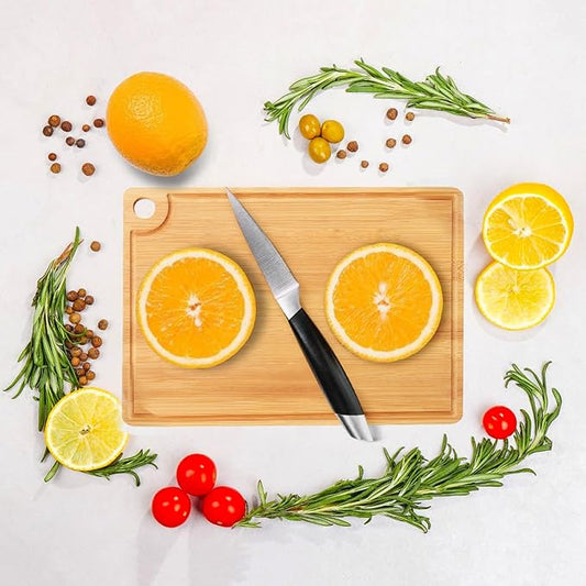 Wood Cutting Board for Kitchen Reversible Cutting Boards with Juice Groove, Wooden Chopping Board for Meat, Fruit, Vegetables  Cheese (Bamboo, 1)