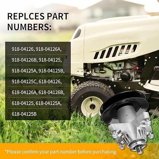 UP2WIN 918-04126 Spindle Assembly Fits for Cub RZT50 LT1050 Lawn Mower, Cub Troy Built Mustang Zero Turn 50" Mower Deck, Replaces 918-04125 618-04126 618-04125