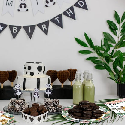 40PCS Wild One Birthday Decorations Girl Jungle Safari Birthday Decorations Included Wild One Plates and Napkin Sets for Kids Animal Safari Baby Shower Decorations
