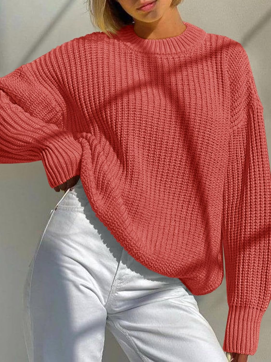 Saodimallsu Womens Oversized Sweater Long Sleeve Crewneck Ribbed Knit Pullover 2025 Fall Casual Chunky Trendy Sweaters.