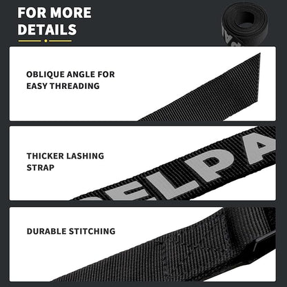 Tie Down Straps with Cam Buckle, Lock Hook Padded Lashing Strap 2765 Lbs Break Strength for Cargo, Motorcycle, Truck, Boat, Dirt Bike, Mattress, Cooler Kit(1" x 12')