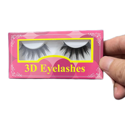 Fake Eyelashes Natural Look Faux Mink Lashes No Glue Thick 3D Eyelash Black Synthetic Fibers, Natural Look, Reusable Handmade Extensions for Makeup Application