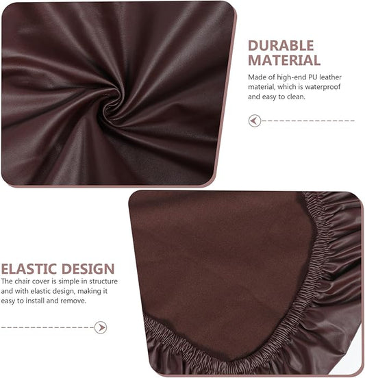 Stretchy Pu Leather Chair Cover and Easy to Clean Dining Chair Slipcover for Home Hotel Use Removable Elastic Design for Comfort and Protection Against Stains and Scratches