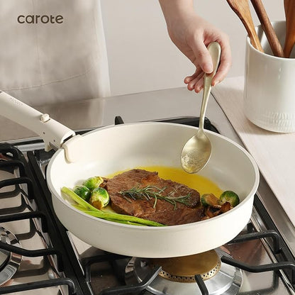 CAROTE Removable Handle, Handle for Detachable Removable Cookware,Universal Pot Handle,Suitable for All Cookware, Cream