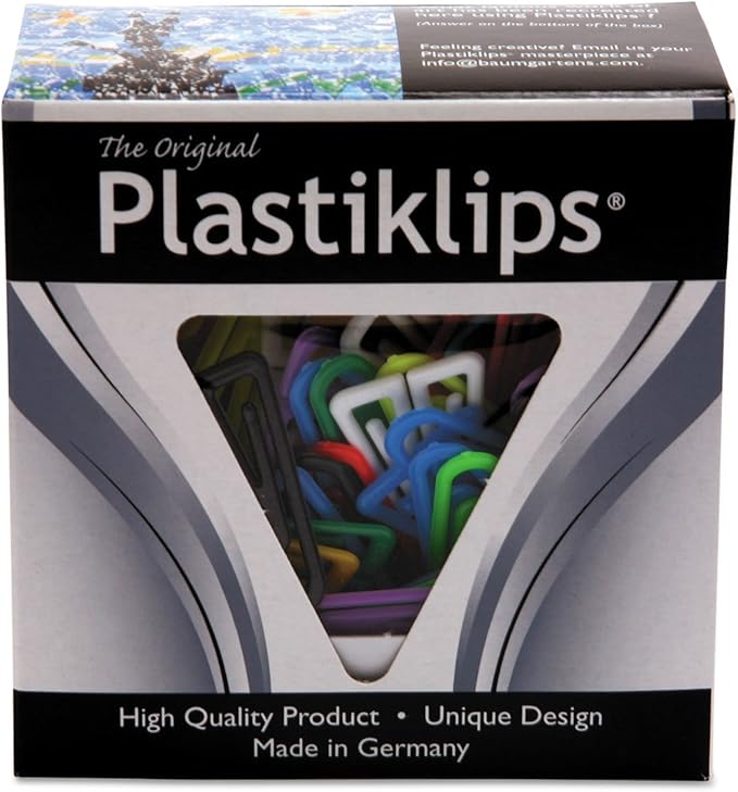 Baumgartens LP0600 Plastiklips Paper Clips, Large, Assorted Colors, 200/Box