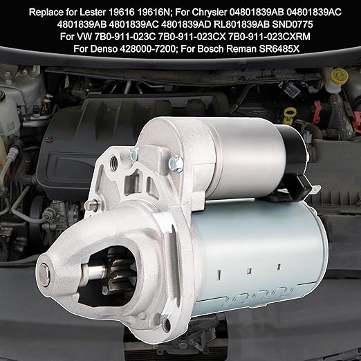 19616 Starter V6 3.6L Fit for Dodge Grand Caravan, Chrysler 200 Town  Country, Journey Ram CV Promaster 1500 2500 3500, Routan 14 Cherokee
