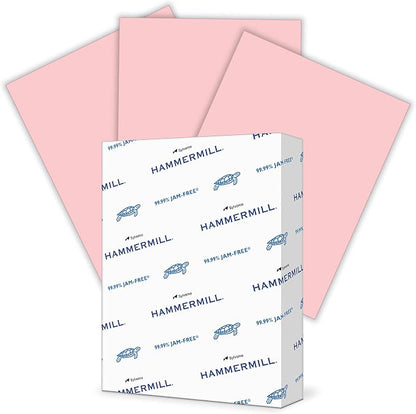Hammermill Colored Paper, 20lb Pink Printer Paper, 8-1/2 x 11-1 Ream (500 Sheets) - Made in the USA, Pastel Paper, 103382
