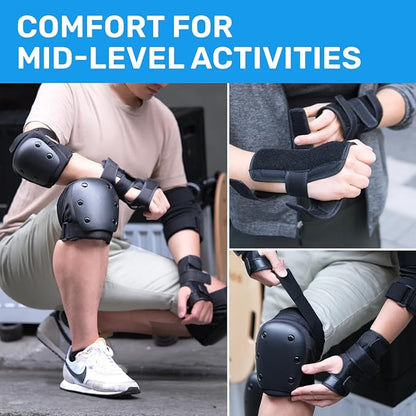 Elos Protective Gear Set: Knee Pads, Wrist Guards, Elbow Pads - Comfortable  Adjustable for Adults  Kids, Ideal for Skating, Biking, Scooter, Rollerblade  More