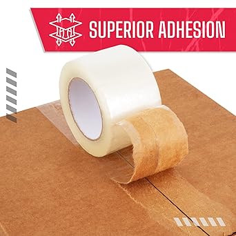 3" x 110 Yards Clear Packing Tape, 2.0 Mil Thick, Pack of 6 Rolls - Standard-Duty Carton Sealing Tape Refill Rolls with Superior Adhesion for Packaging, Moving, or Shipping Boxes