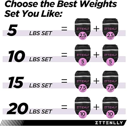 5/10/15/18/20lbs Pair Adjustable Ankle Weights with Carry Bag Sets for Women Men Kids To Running, Walking, Fitness Training, Yoga,