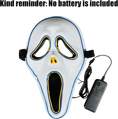 Halloween Purge Scary Led Light Up Glow Mask for Festival Party Gifts, Men Adults Mask - Blue