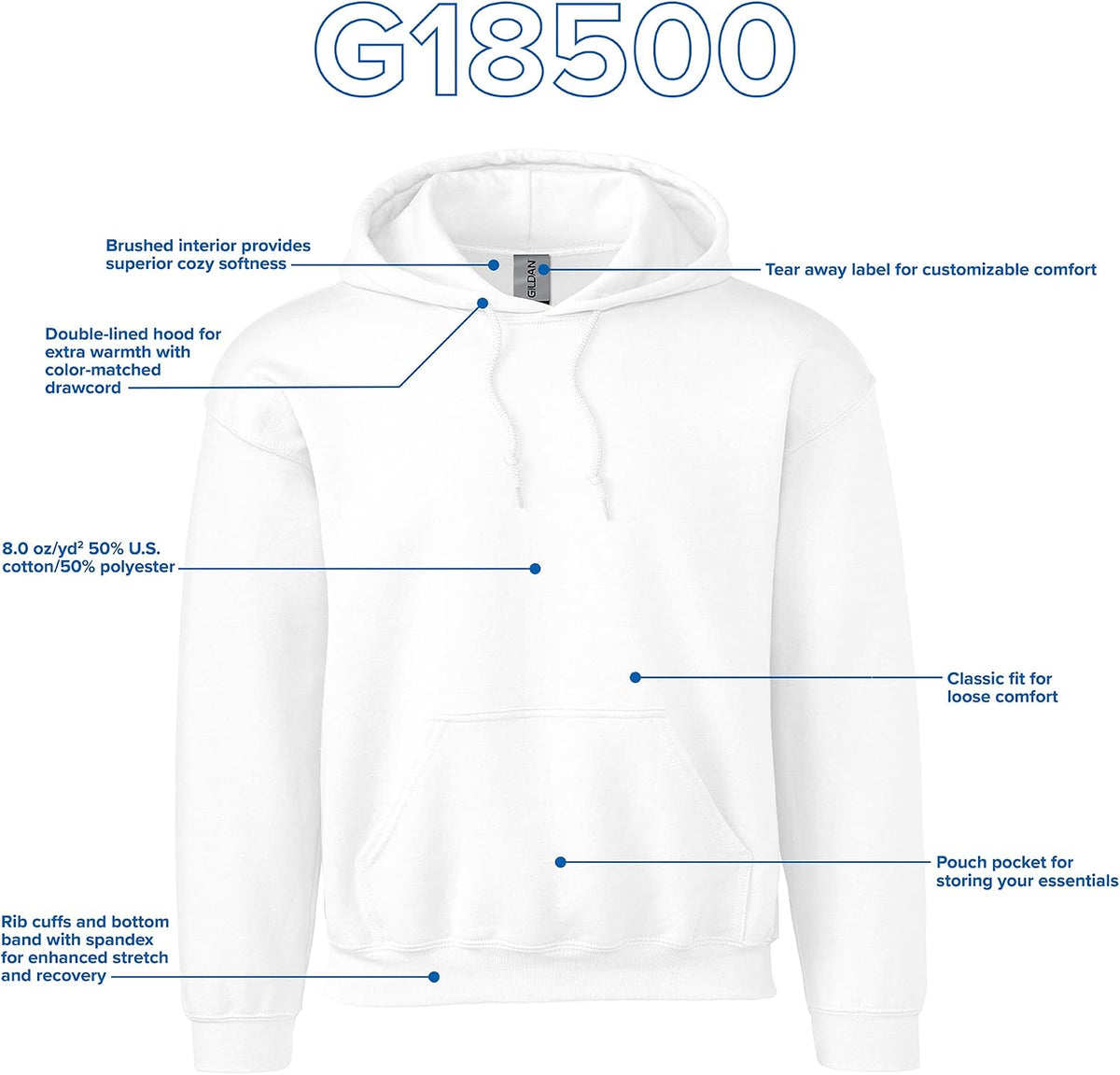 Gildan Adult Fleece Hoodie Sweatshirt, Style G18500, Multipack