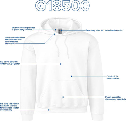 Gildan Adult Fleece Hoodie Sweatshirt, Style G18500, Multipack