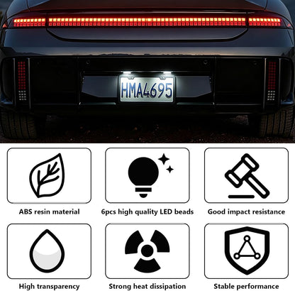 2 PCS White LED License Plate Light, 6-SMD Waterproof Tag Lights, 12V-24V DC Lamp Taillight, Step Courtesy Light Dome Cargo Lights for Truck SUV Van RV Trailer