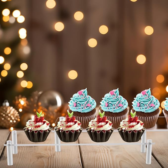 MY MIRONEY 2PCS Clear Acrylic Display Stands, 11.81" x 3.54" x 1.97" 4mm Thick Display Shelf Cupcake Display Riser Makeup Holder for Decoration and Organizer