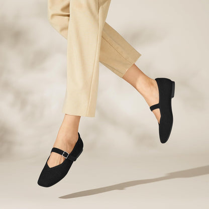 VIVAIA Women's Margot Mary Jane Square-Toe Ballet Flats
