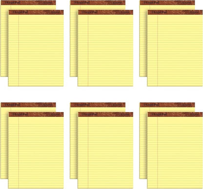 TOPS 8.5 x 11.75 Legal Pads, 12 Pack, The Legal Pad Brand, Wide Ruled, Yellow Paper, 50 Sheets Per Writing Pad, Made in the USA (7532)