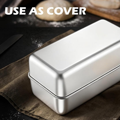 2 Pack Loaf Pans for Baking Bread, 9IN x 5IN Stainless Steel Loaf Pans for Homemade Bread, Meatloaf, Bananas, Brownies, Lasagnas, Dishwasher Oven Safe(Has Cosmetic Scratches)