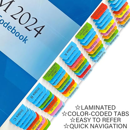 Index Tabs for AMA Version ICD-10-CM 2024 The Complete Official Codebook, 72 Printed Color-Coded and Laminated Tabs, with Page Markers and Alignment Guide & Bookmark (Book not Included)