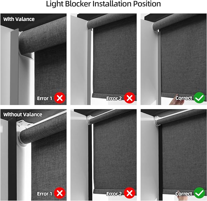 PVC Light Gap Blockers Blackout Light Blockers Side Tracks for Window Shades and Blinds Room Darkening Light Blocking Strips Easy to Install for Home Bedroom Nursery (White, 79",2Pcs)