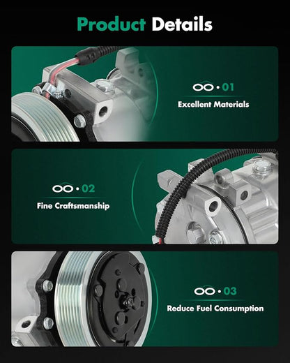 SCITOO AC Compressor Pump for Dodge Dakota Durango for Ram 1500 2500 3500 Ramcharger 3.9L 5.2L 5.9L 8.0L