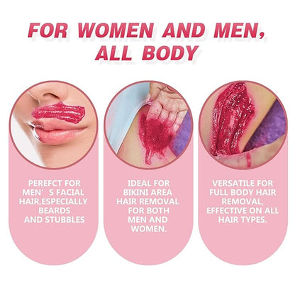 3.5oz Hard Wax Beads, Coarse Hair Removal Waxing Bead for Sensitive Skin Brazilian, Full Body, Bikini, Underarms, Back, Legs, Face, Back, Wax Beans Spa Home Salon